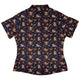 Maneki Cat Navy Curvy Button Up Shirt Geek Nerd animal patterns anime Design by Ardi Tong