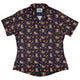 Maneki Cat Navy Curvy Button Up Shirt Geek Nerd animal patterns anime Design by Ardi Tong