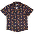 Maneki Cat Navy Button Up Shirt Geek Nerd adult sizing animal patterns anime