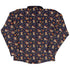 Maneki Cat Navy Long Sleeve Button Up Shirt Geek Nerd adult sizing animal patterns anime