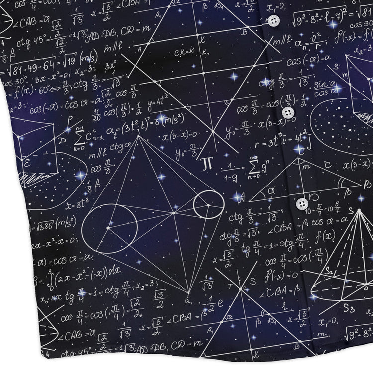 Math And Physics Space Long Sleeve Button Up Shirt Geek Nerd adult sizing FLOW DESC WRITING mathematics print