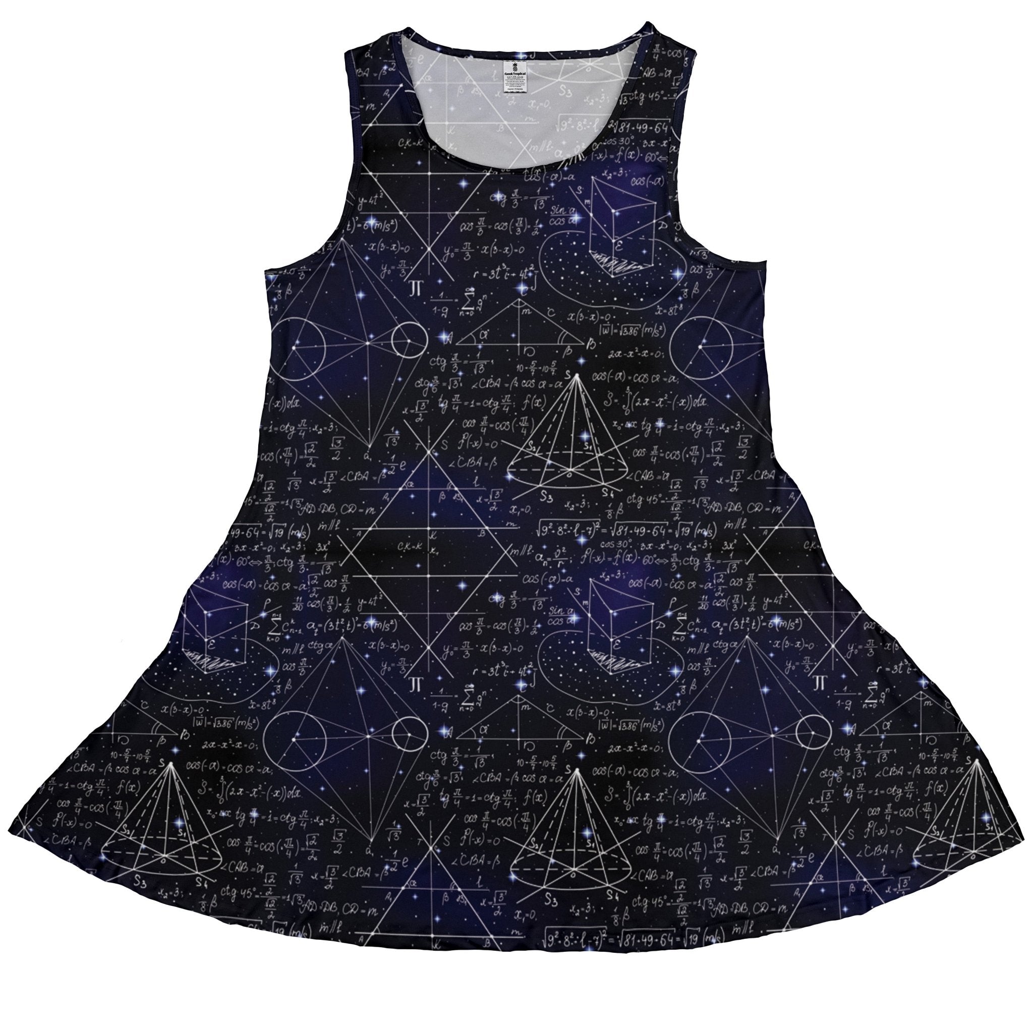 Math And Physics Space Dress Geek Nerd lx - C mathematics print Maximalist Patterns