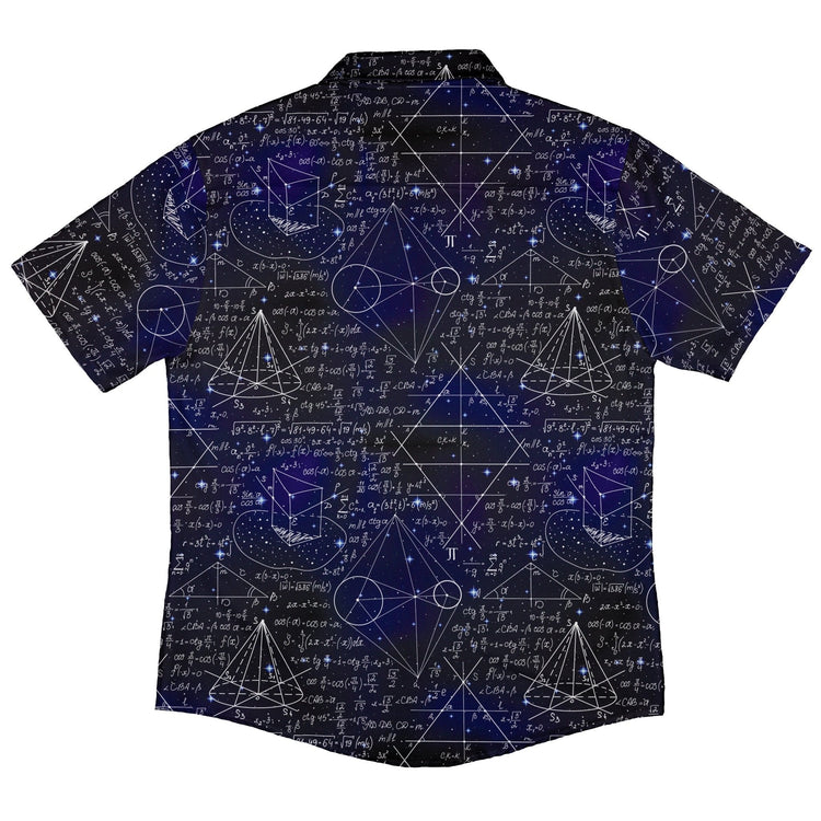 Ready-to-Ship Math And Physics Space Button Up Shirt - adult sizing - mathematics print - Maximalist Patterns
