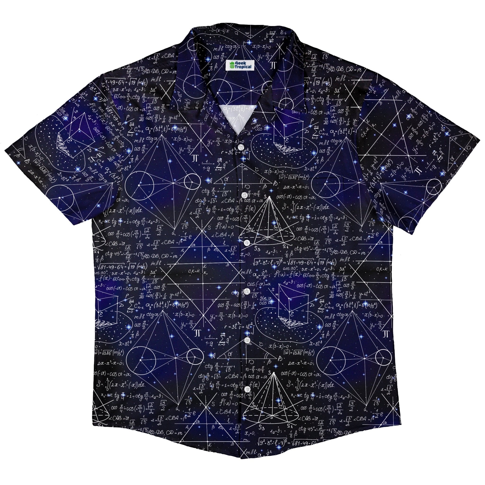 Clearance Ready - to - Ship Math And Physics Space Button Up Shirt Geek Nerd adult sizing Clearance mathematics print