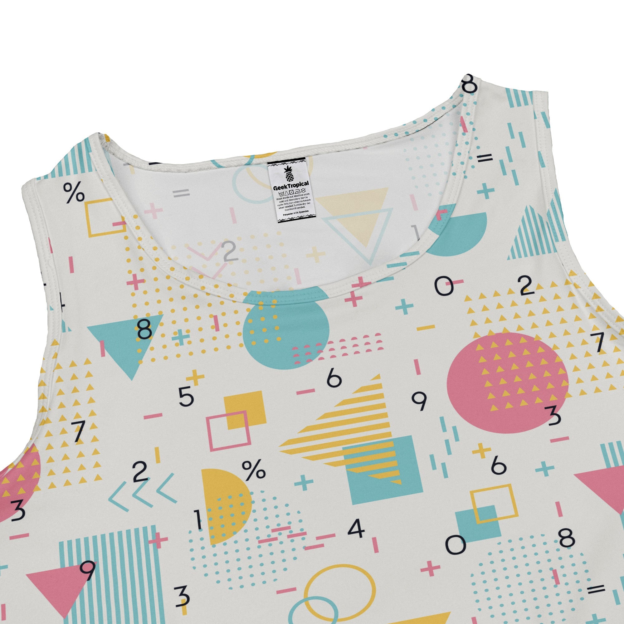 Math Memphis Style White Dress | Geek Tropical