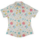 Math Memphis Style White Curvy Button Up Shirt Geek Nerd mathematics print Maximalist Patterns women