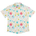 Math Memphis Style White Button Up Shirt - adult sizing - mathematics print - Maximalist Patterns