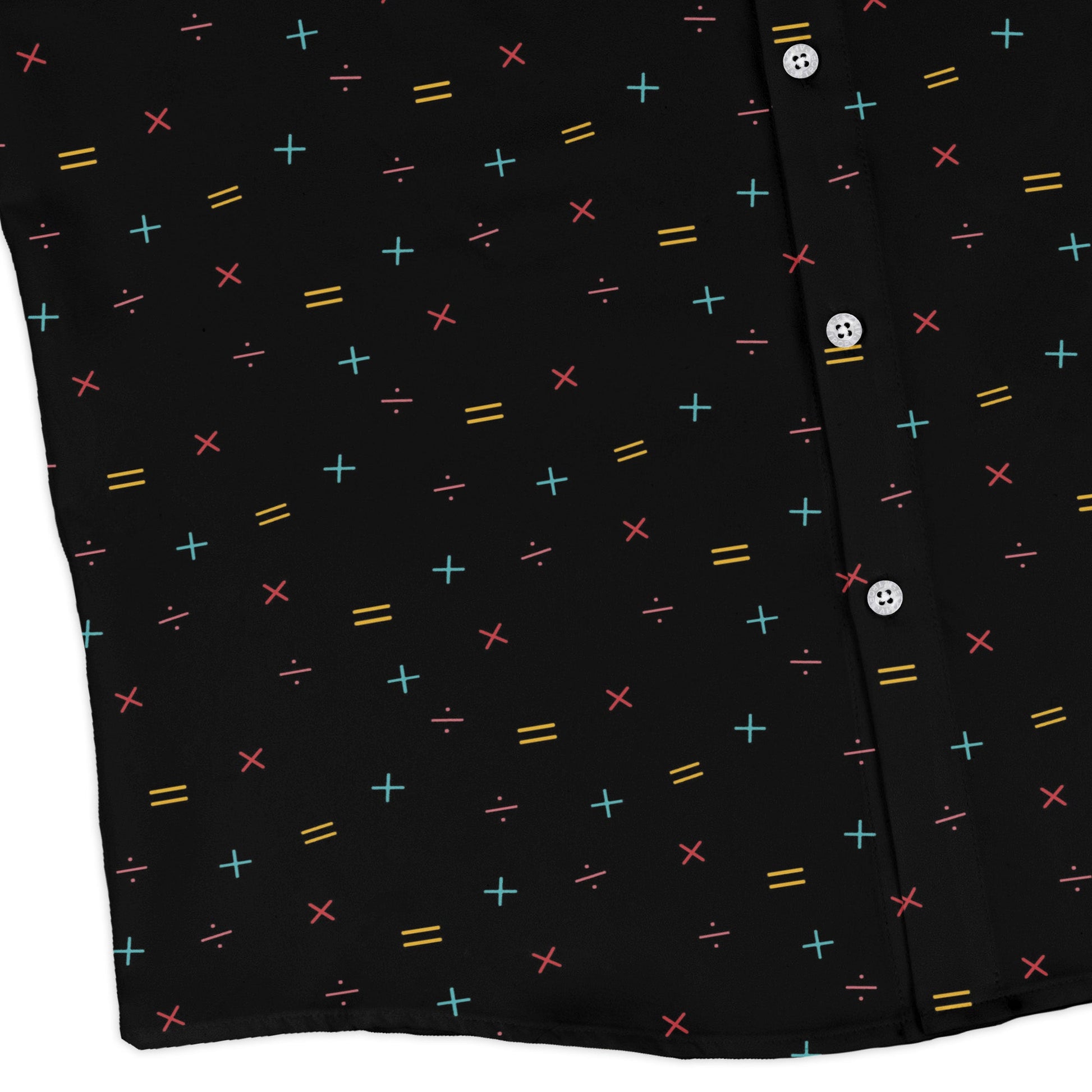 Math Symbols Black Long Sleeve Button Up Shirt Geek Nerd adult sizing FLOW DESC WRITING mathematics print