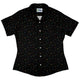 Math Symbols Black Curvy Button Up Shirt Geek Nerd mathematics print Simple Patterns women