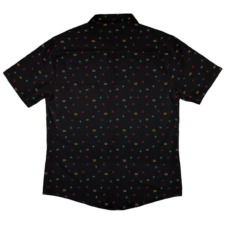 Math Symbols Black Button Up Shirt - adult sizing - mathematics print - Simple Patterns