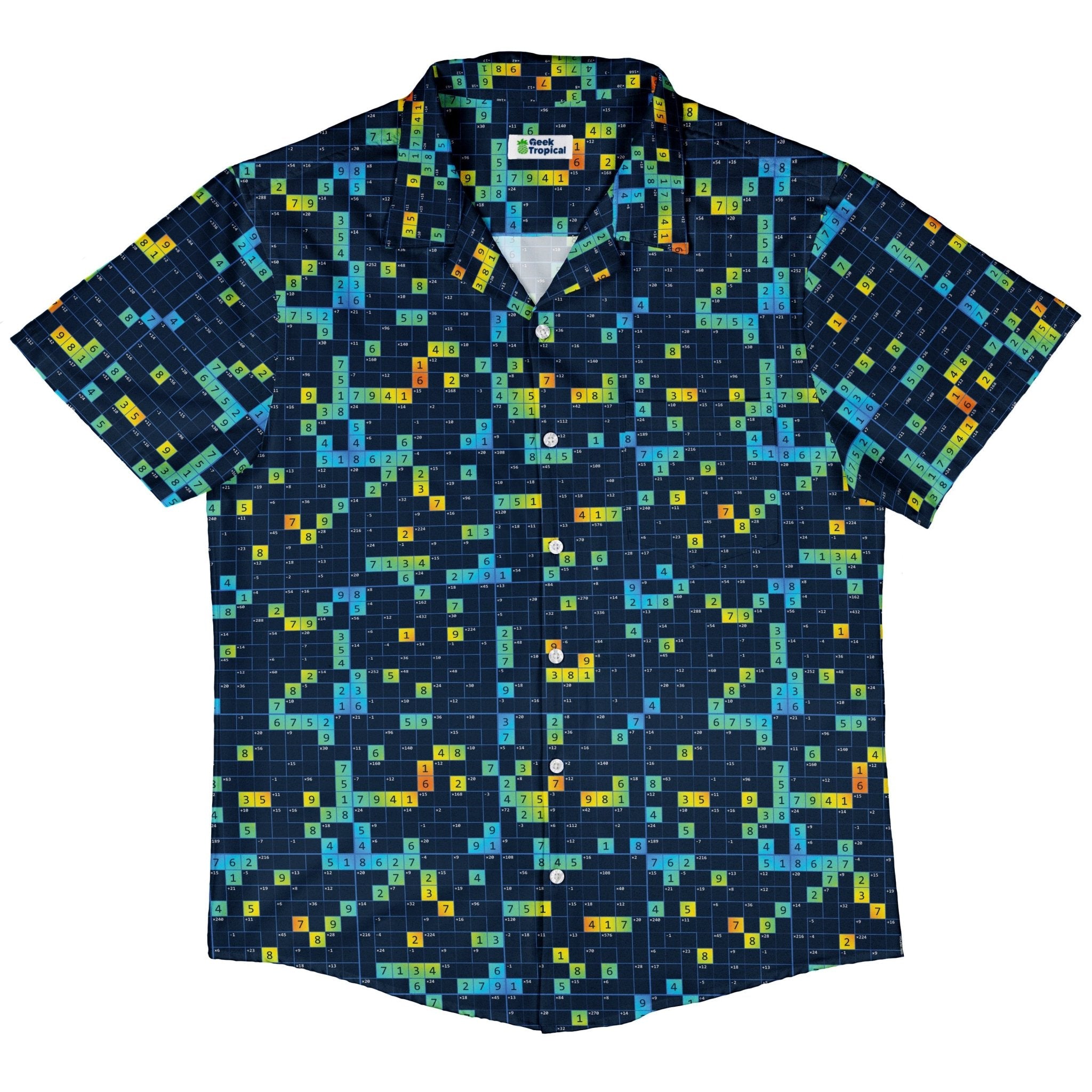 Mathdoku Puzzle Button Up Shirt 5