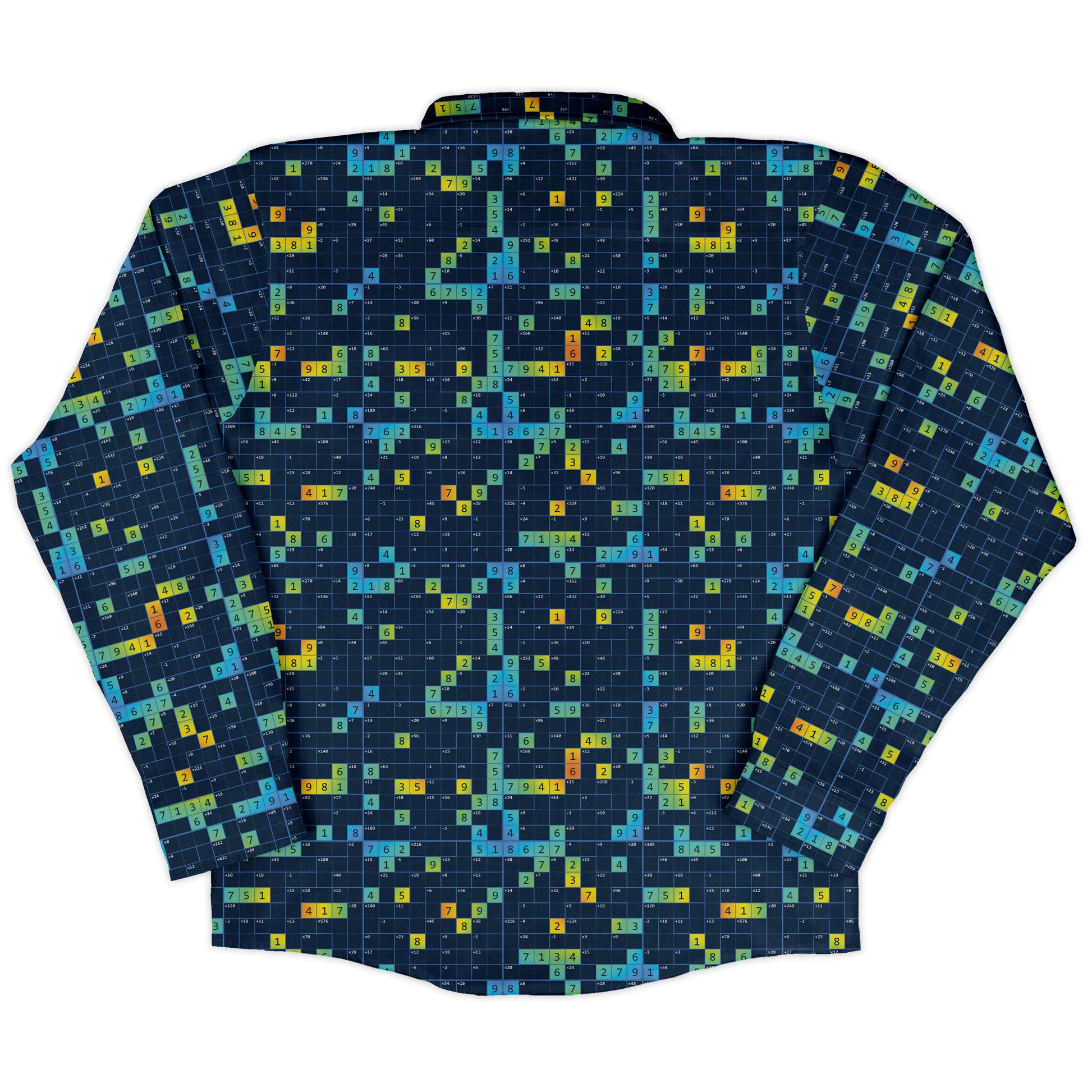 Mathdoku Puzzle Long Sleeve Button Up Shirt back