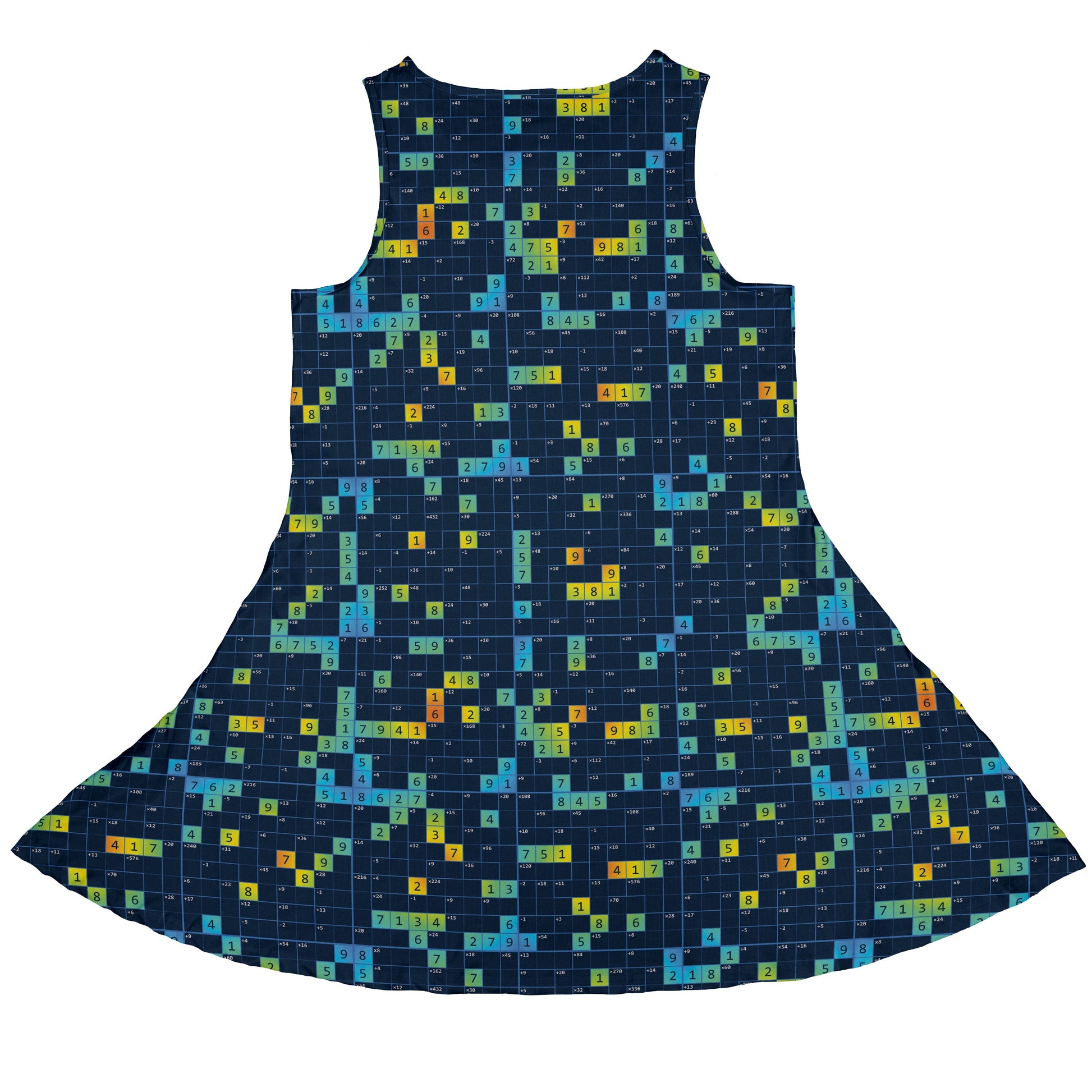 Mathdoku Puzzle Sleeveless Dress back