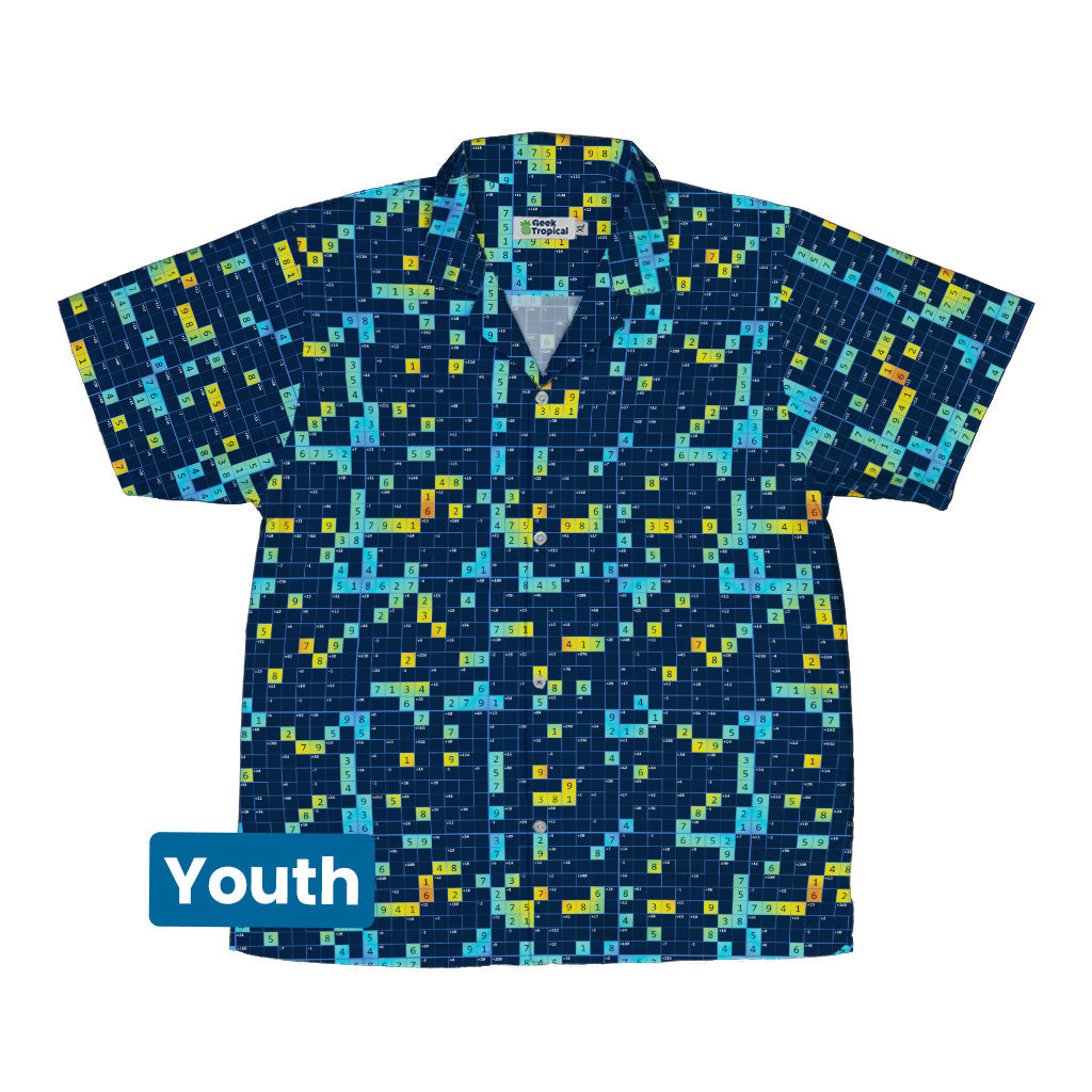 Mathdoku Puzzle Youth Hawaiian Shirt Front