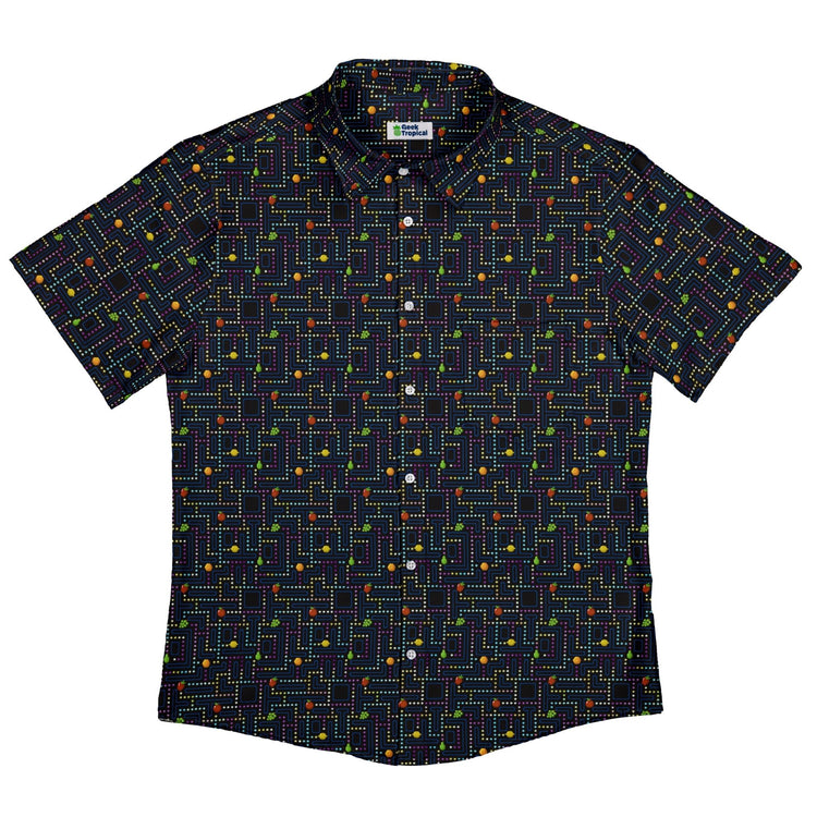 Maze Muncher Arcade Game Button Up Shirt - adult sizing - Designs by Nathan - Q3