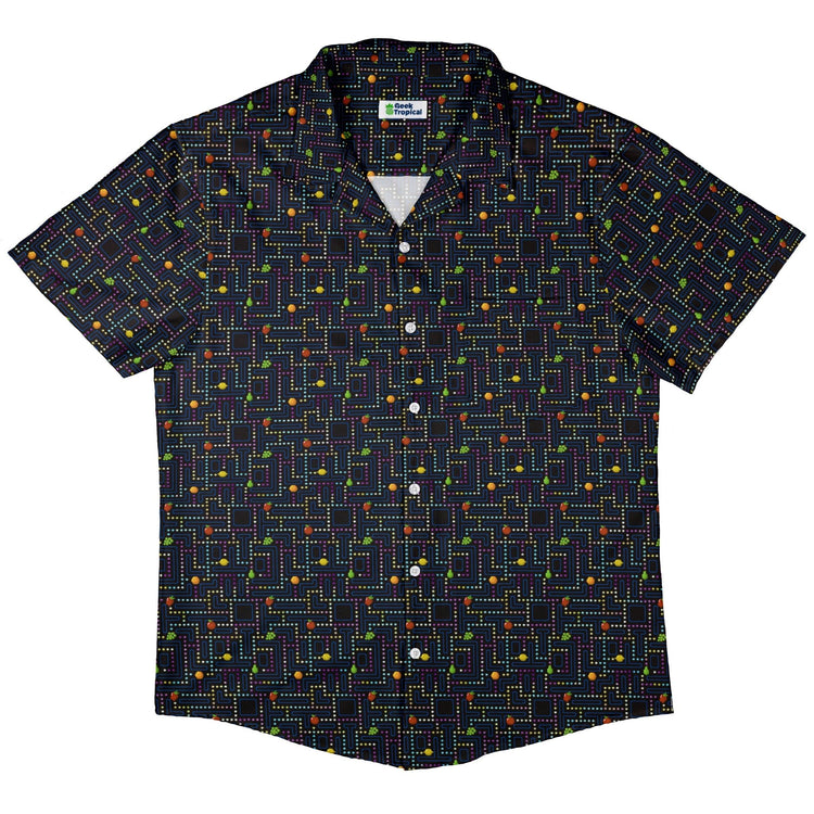 Maze Muncher Arcade Game Button Up Shirt - adult sizing - Designs by Nathan - Q3
