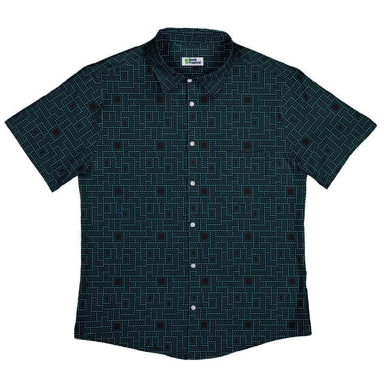 Maze Runner Neon Arcade Game Button Up Shirt - adult sizing - Designs by Nathan - Q3