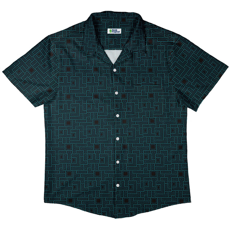 Maze Runner Neon Arcade Game Button Up Shirt - adult sizing - Designs by Nathan - Q3