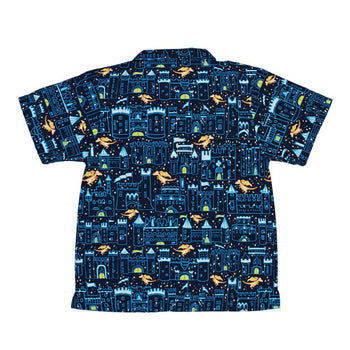 Medieval City Dragon Youth Hawaiian Shirt Geek Nerd Design by Zirkus Design fantasy prints q225