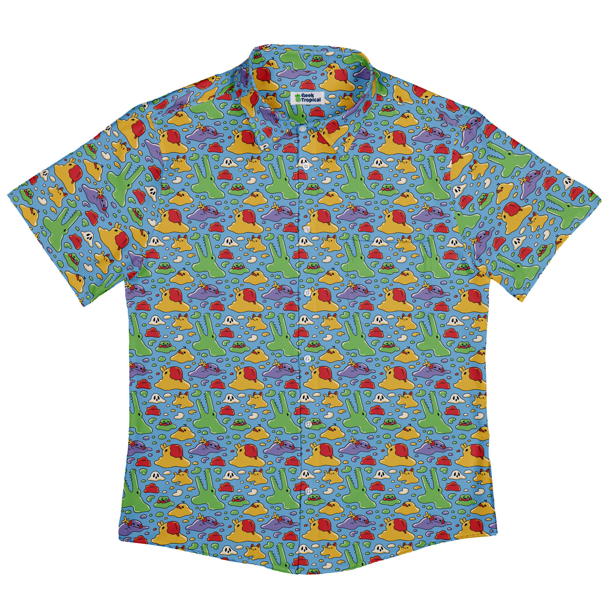 Melty Animal Parade Button Up Shirt Flat Front