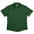 Meowy Christmas Tree Green Button Up Shirt Flat Front