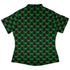 Meowy Christmas Tree Green Curvy Button Up Shirt womens back