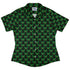 Meowy Christmas Tree Green Curvy Button Up Shirt womens front