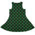 Meowy Christmas Tree Green Sleeveless Dress back
