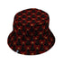 Meowy Christmas Tree Red Bucket Hat Black Stitching