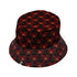 Meowy Christmas Tree Red Bucket Hat Gray Stitching