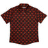 Meowy Christmas Tree Red Button Up Shirt Flat Front