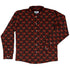 Meowy Christmas Tree Red Long Sleeve Button Up Shirt front