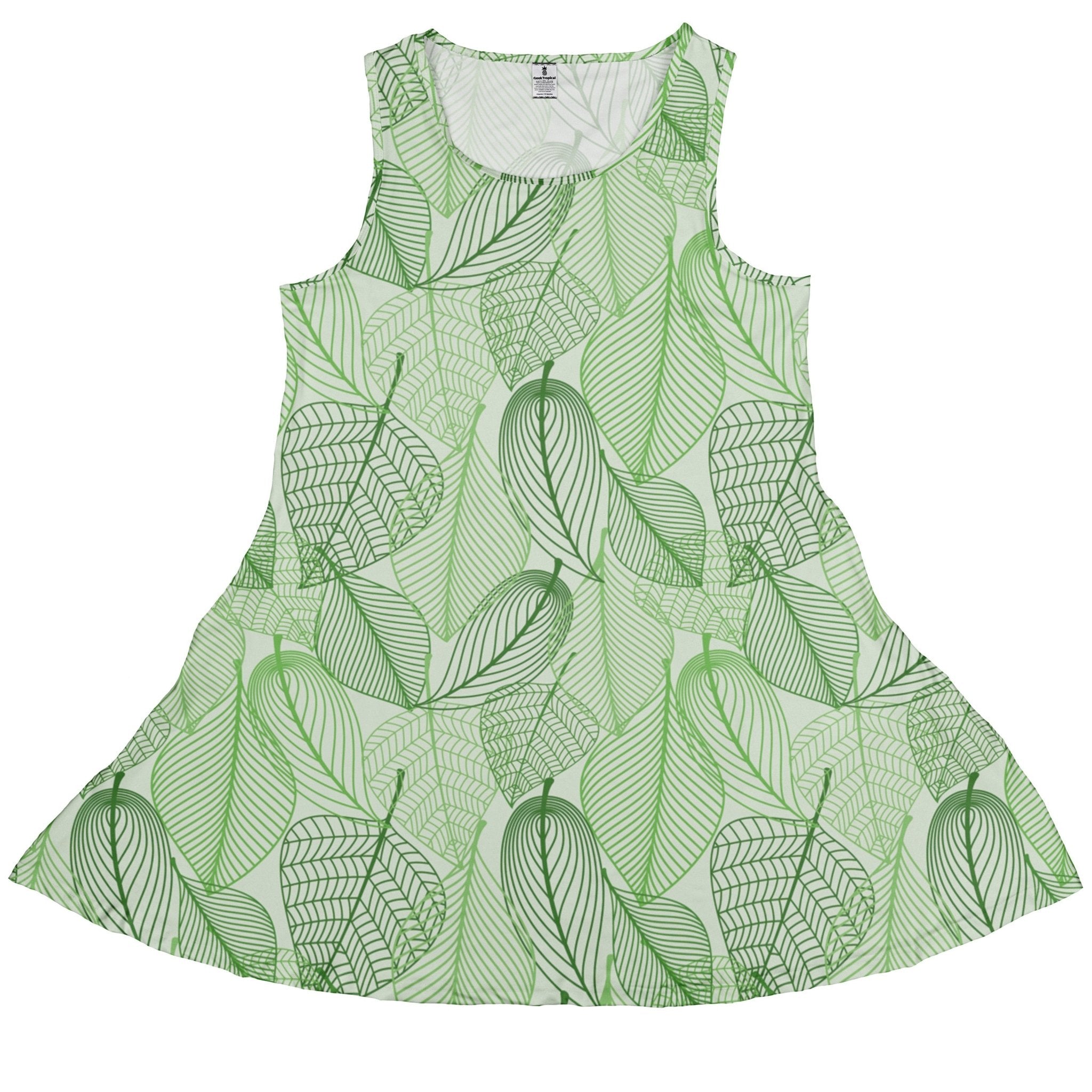Micro Minimalist Leaves Dress Geek Nerd Botany Print lx - C Simple Patterns