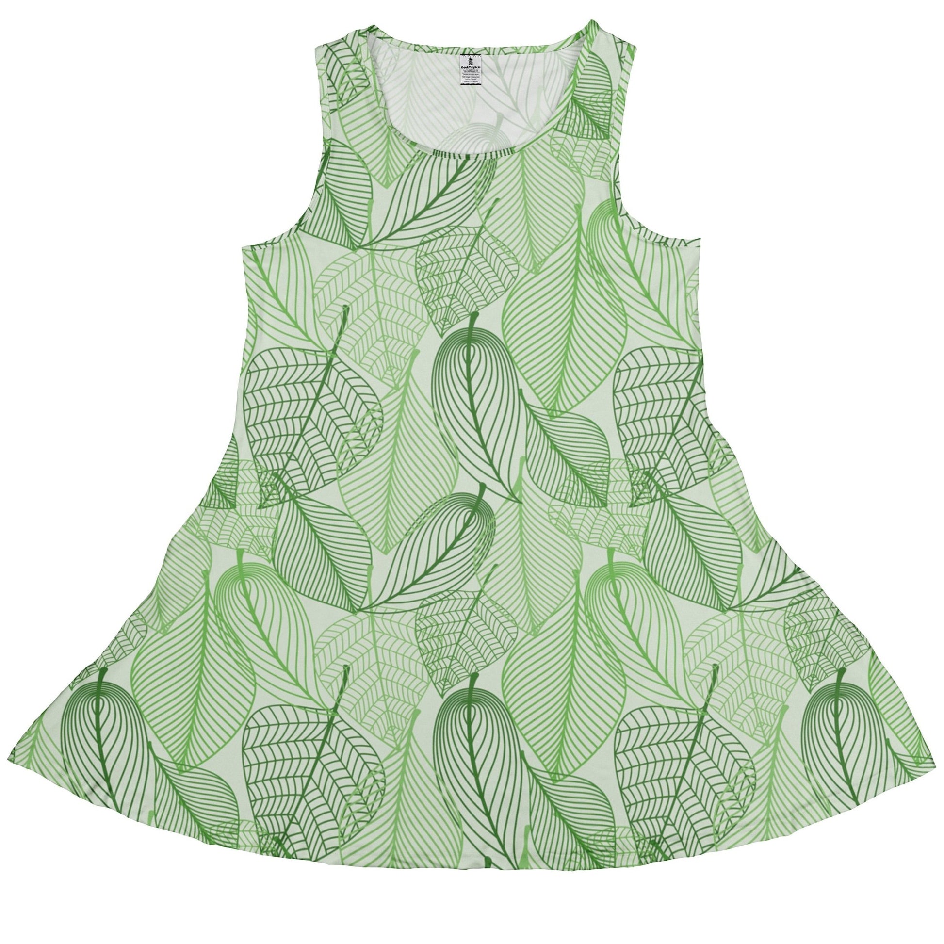 Micro Minimalist Leaves Dress Geek Nerd Botany Print lx - C Simple Patterns