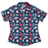 Microscopic Collection Blue Science Biology Curvy Button Up Shirt Geek Nerd Maximalist Patterns science print women