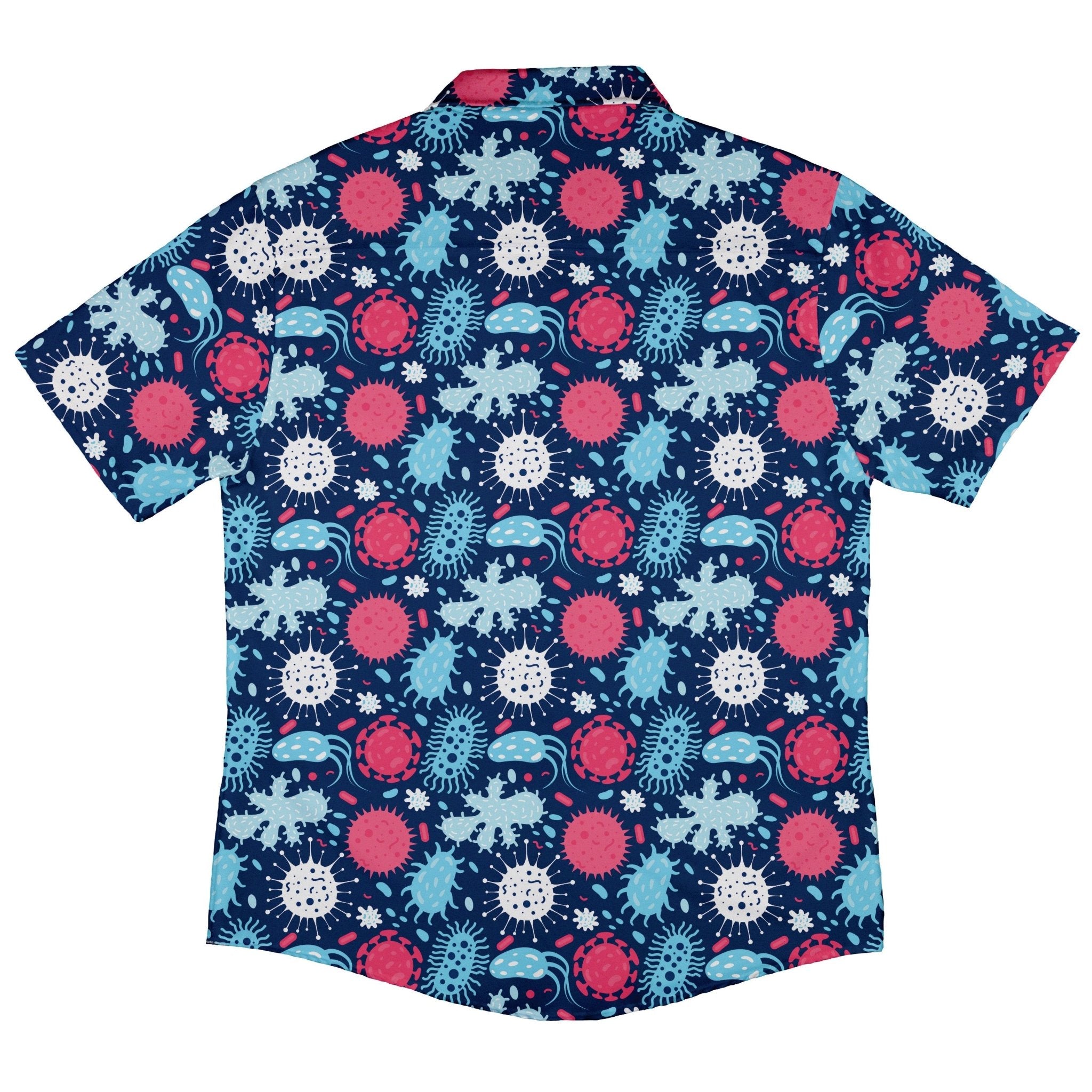 Microscopic Collection Blue Science Biology Button Up Shirt - adult sizing - Maximalist Patterns - science print