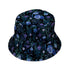 Midnight Bloom Garden Bucket Hat Black Stitching