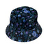 Midnight Bloom Garden Bucket Hat Gray Stitching