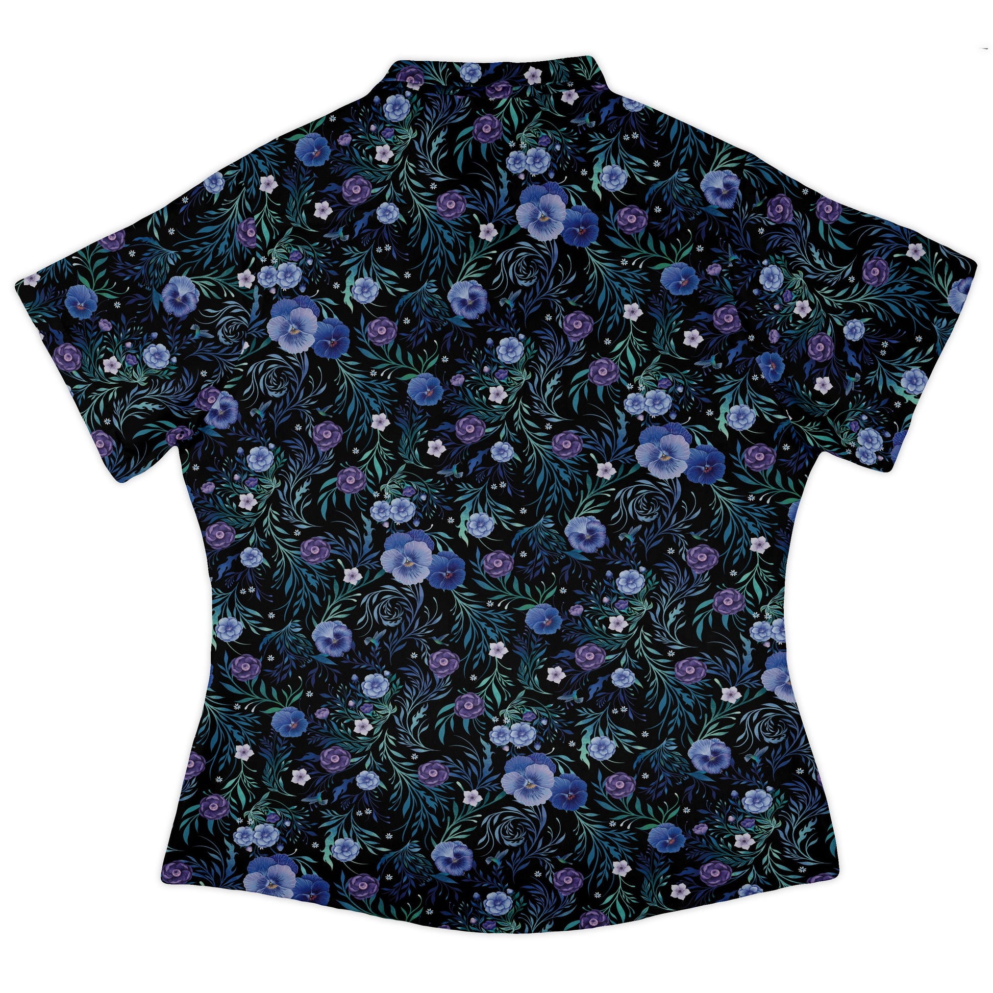 Midnight Bloom Garden Curvy Button Up Shirt womens back
