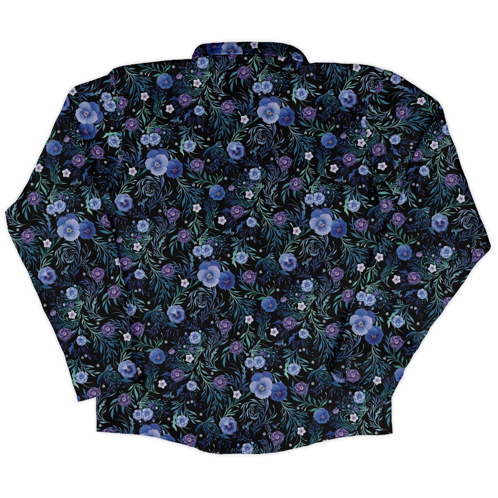 Midnight Bloom Garden Long Sleeve Button Up Shirt back