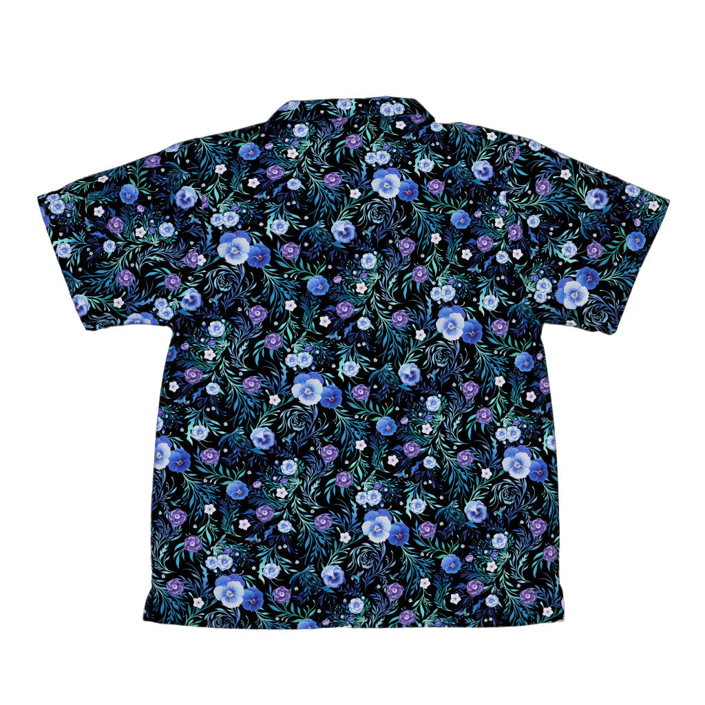 Midnight Bloom Garden Youth Hawaiian Shirt Back