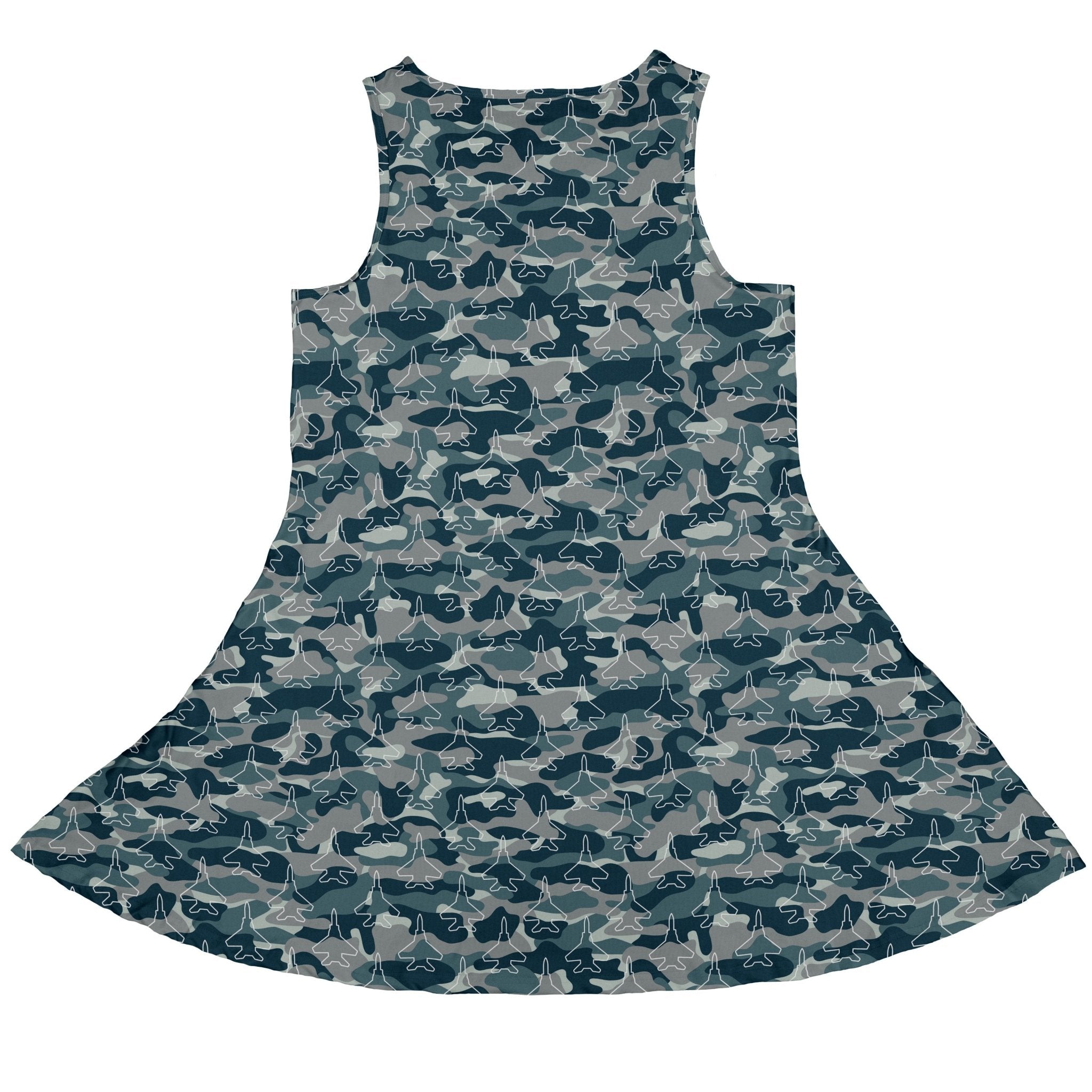 Military Fighter Jet Navy Camo Blue Dress Geek Nerd aviation print lx - C