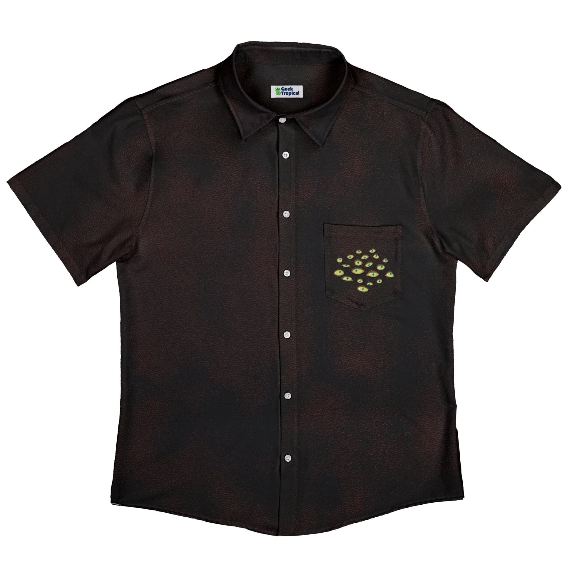 Mimic Eyes Custom Pocket Dnd Button Up Shirt - adult sizing - Designs by Nathan - dnd & rpg print
