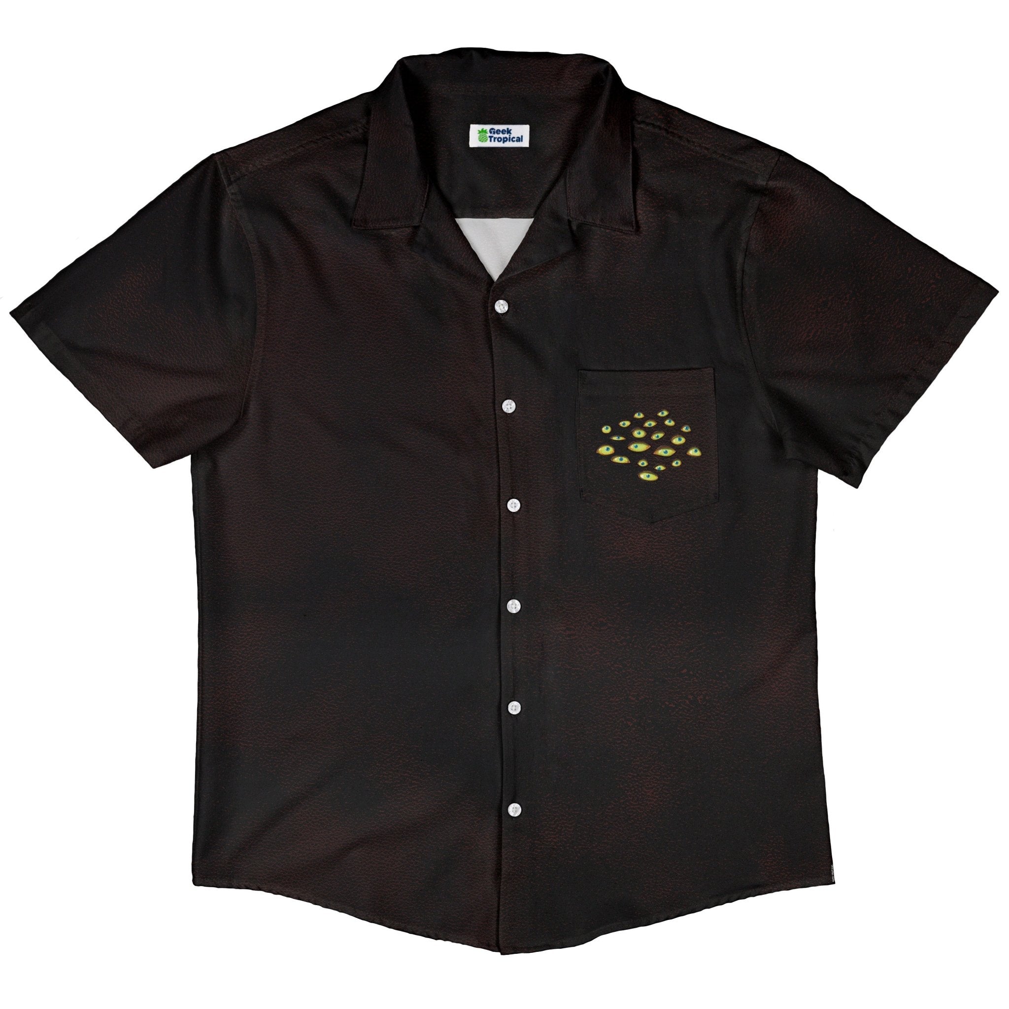 Mimic Eyes Custom Pocket Dnd Button Up Shirt - adult sizing - Designs by Nathan - dnd & rpg print