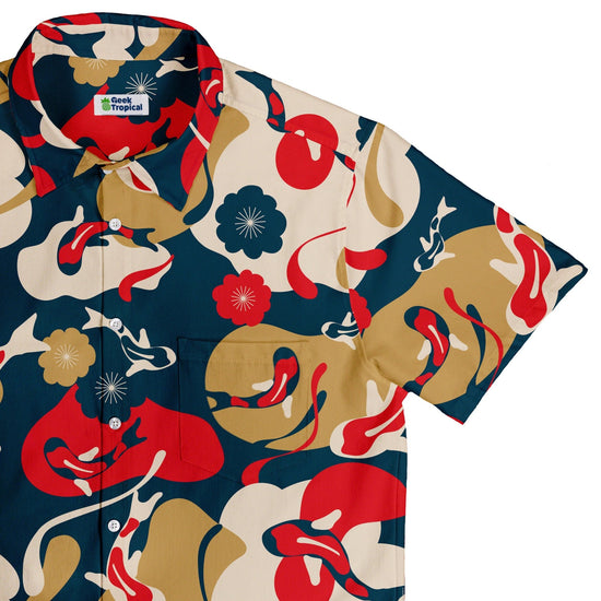 Modern Koi Button Up Shirt - adult sizing - Anime - Design by Claire Murphy