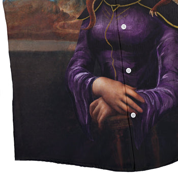 Mona Lisa Warlock Button Up Shirt Geek Nerd 0925 adult sizing All Adult Button Up Shirts