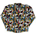 Mondrian Cat Library Long Sleeve Button Up Shirt Geek Nerd adult sizing Animal Patterns Book Prints
