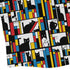Mondrian Cat Library Long Sleeve Button Up Shirt Geek Nerd adult sizing Animal Patterns Book Prints