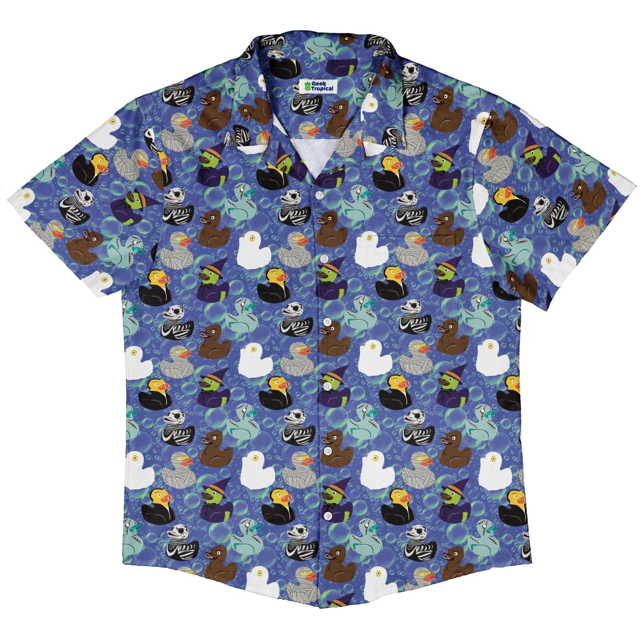 Clearance Ready - to - Ship Monster Rubber Duckies Button Up Shirt Geek Nerd adult sizing All Adult Button Up Shirts Animal Patterns