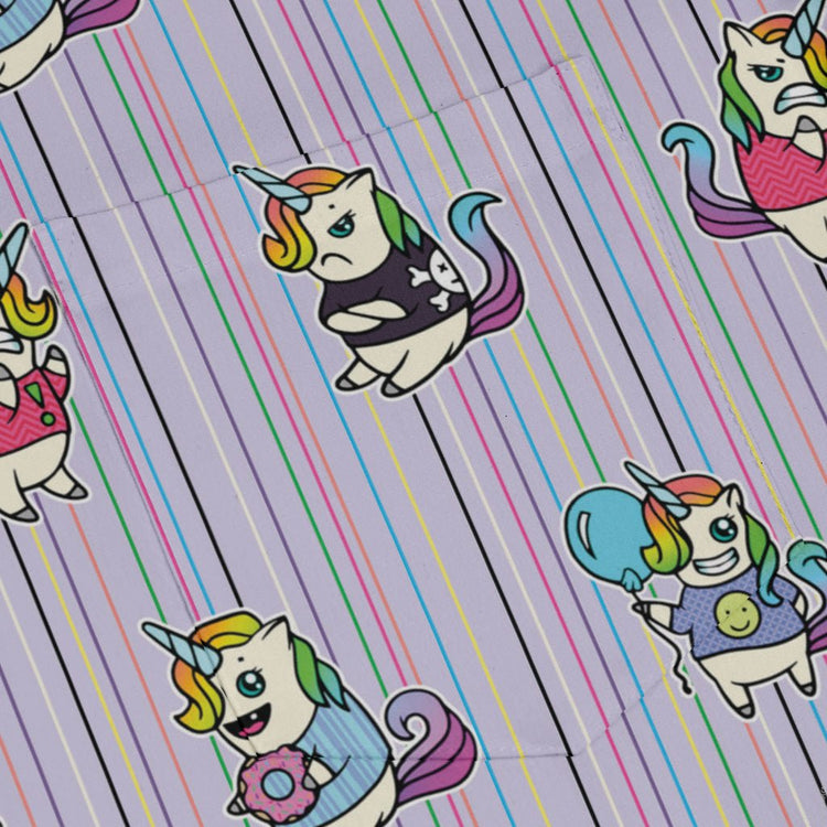 Moodicorn Rainbow Stripes Long Sleeve Button Up Shirt Geek Nerd adult sizing Design By Brigid Ashwood Fantasy Prints